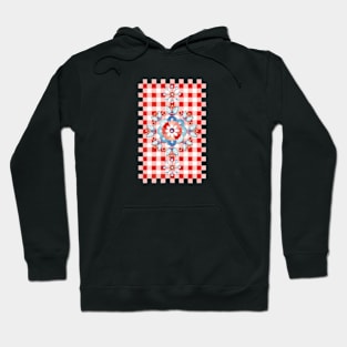 Swedish Folkloric Red Gingham Hoodie